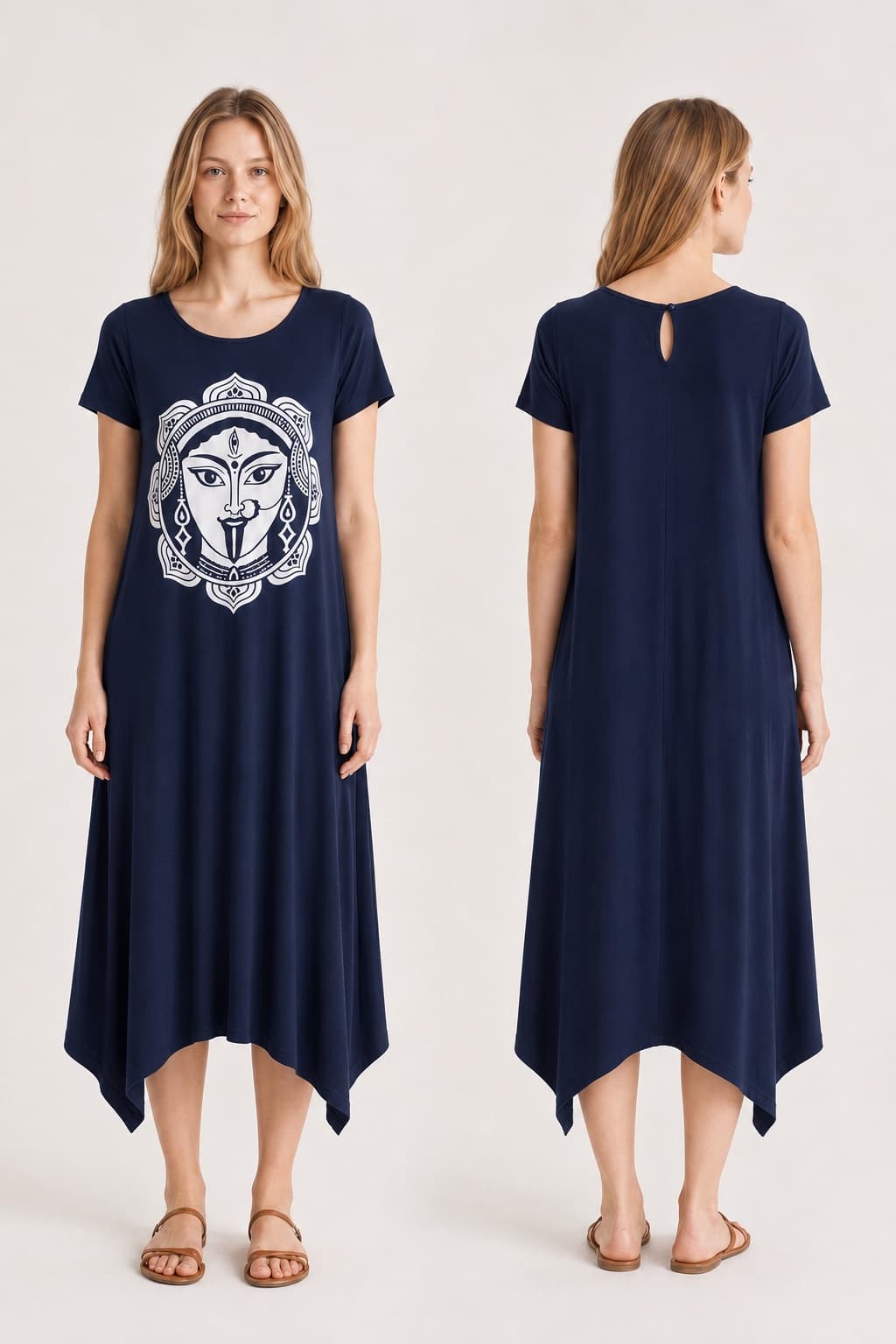 Vestido de Manga Kali — Azul Marinho