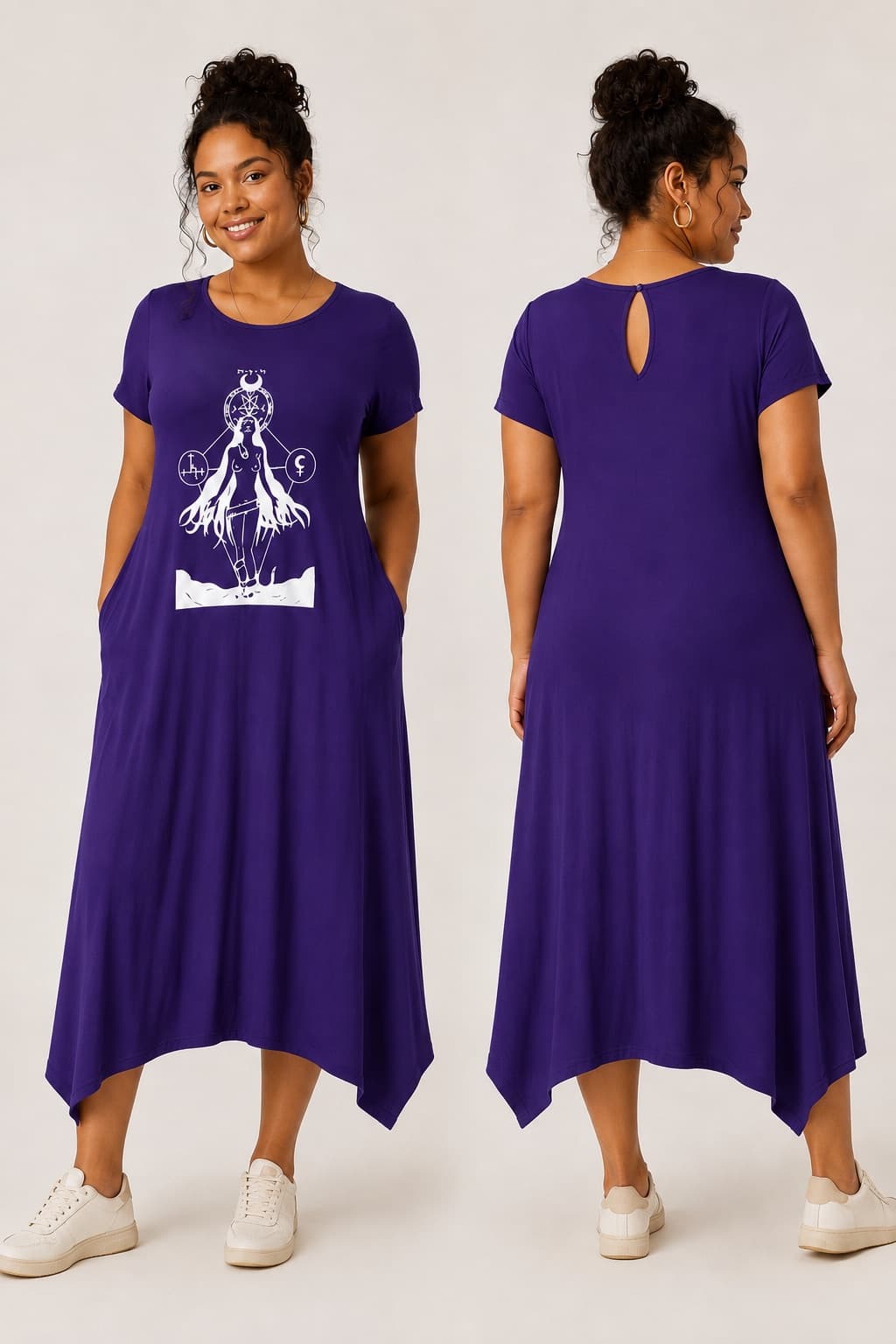 Vestido de Manga Lilith — Roxo Intenso